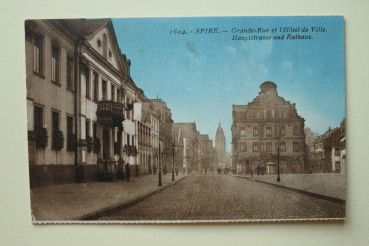 Postcard PC Speyer 1919-1930 Main-Street Town Hall architecture Rheinland Pfalz